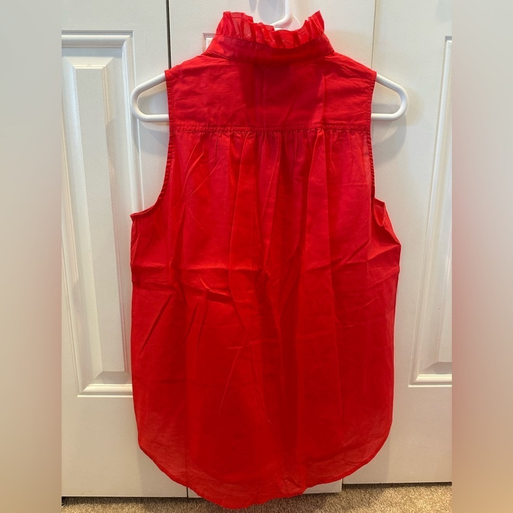 Tuckernuck Poppy red/orange Sleeveless cotton Popover top small - Picture 2 of 3